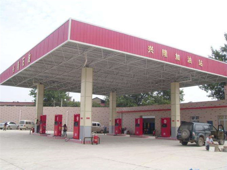 丽江加油站钢结构网架案例9
